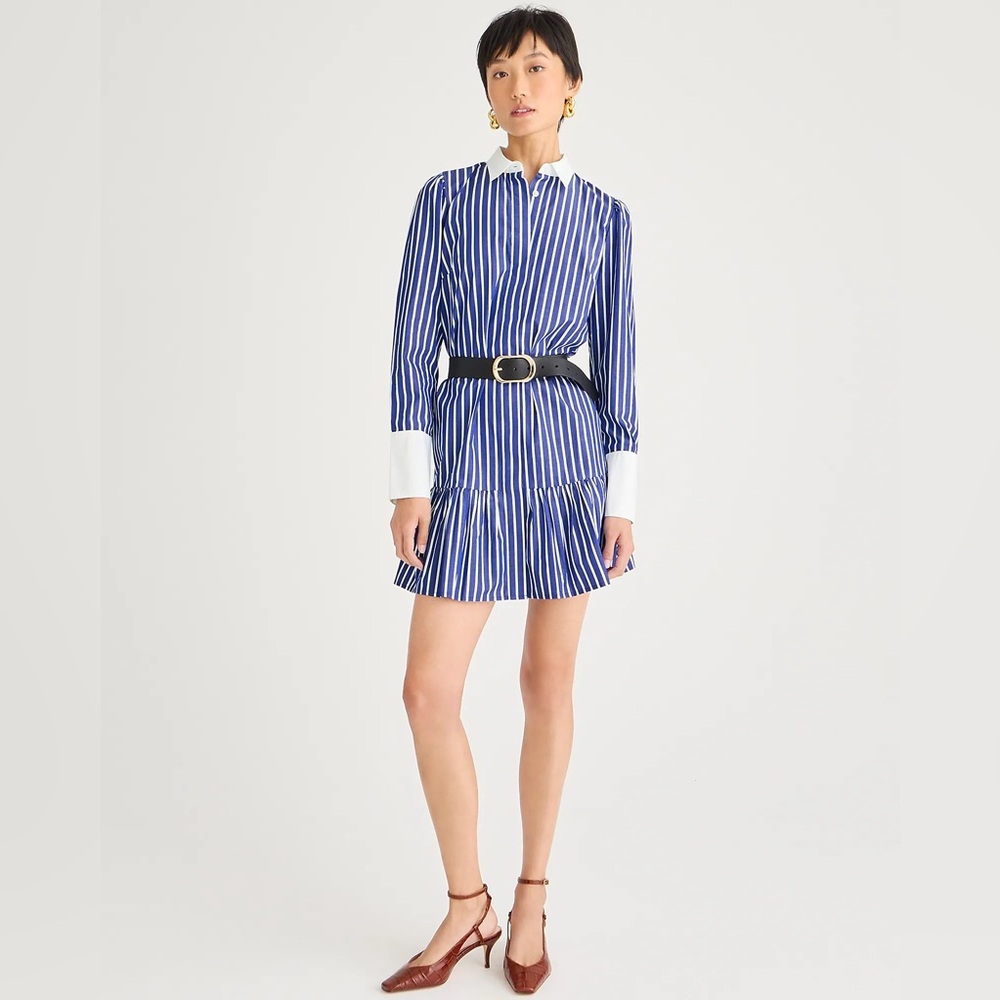 J.Crew Tiered shirtdress in cotton poplin BY829